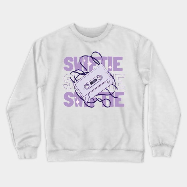 Swiftie Lavender Text With Cassette Crewneck Sweatshirt by Lab Of Creative Chaos